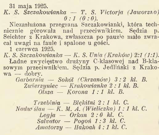 Archiwalny wycinek z gazety poświęcony Victorii i Szczakowiance.